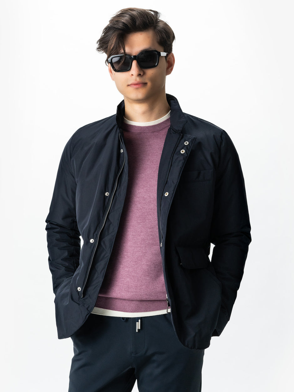 Pulover Barbati Casual Din Bumbac Mov Lila Guler Circular Dublat BMan0011 (6)