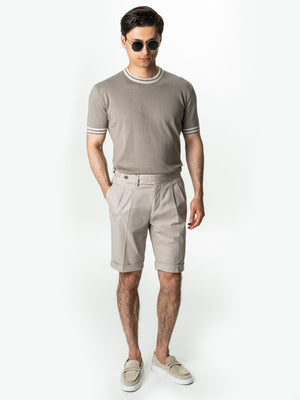 Pantaloni Vara Bumbac Scurti Barbati Bej Model Gurkha BMan177