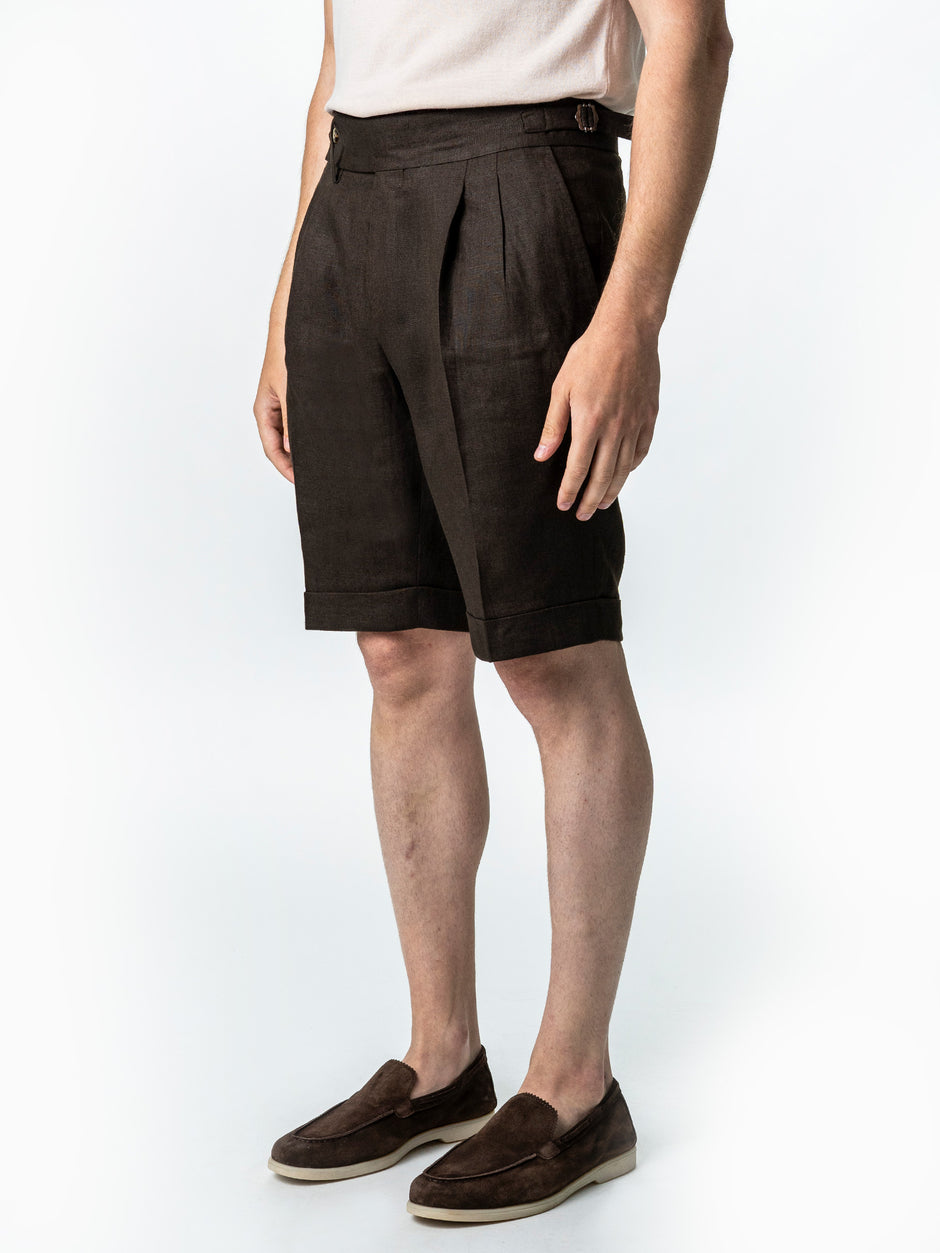 Pantaloni Scurti Barbati Gurkha 100% In Natural Cafenii BMan180 (4)