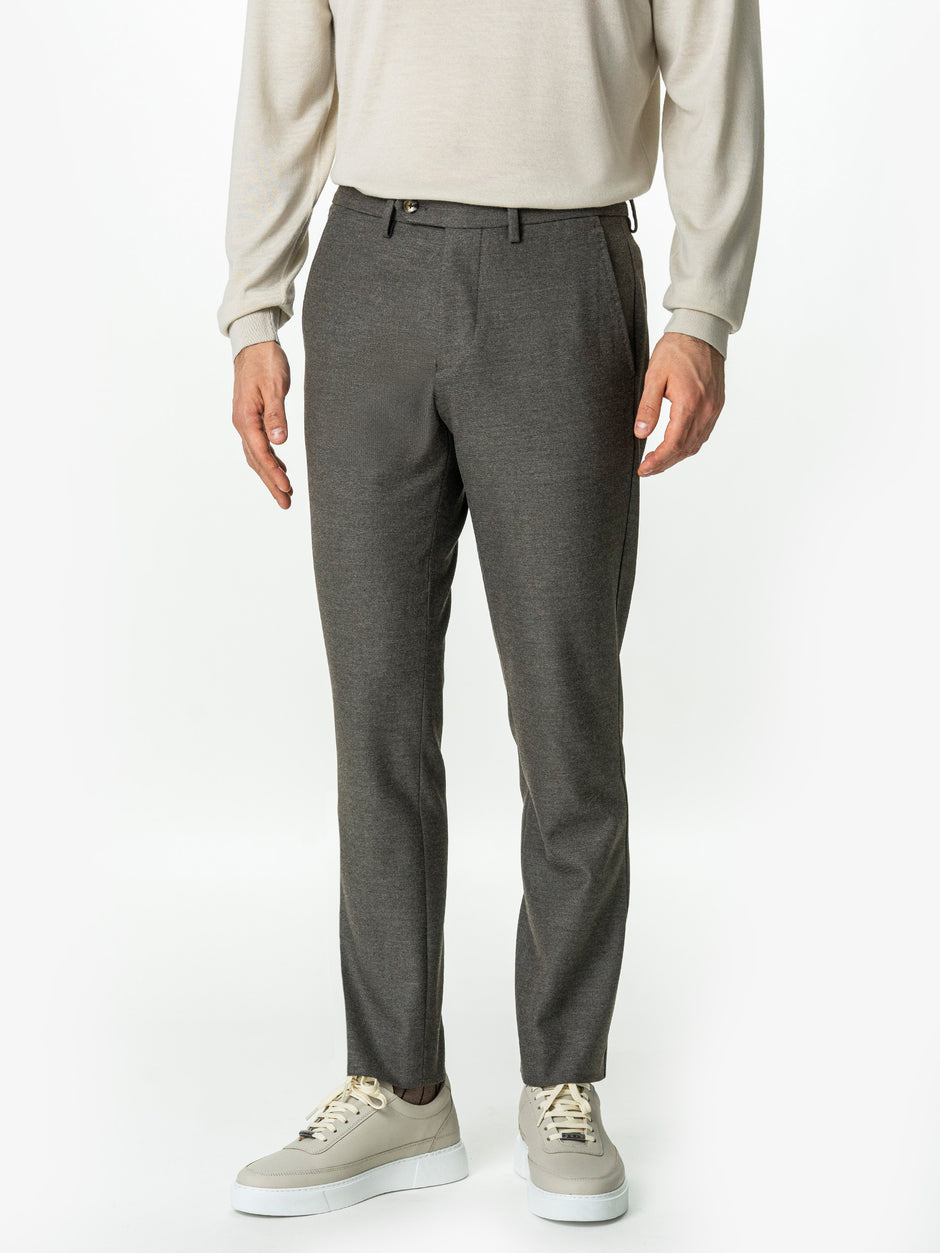 Pantaloni Bej Barbati Office Stretch Relax Fit BMan0001 (4)