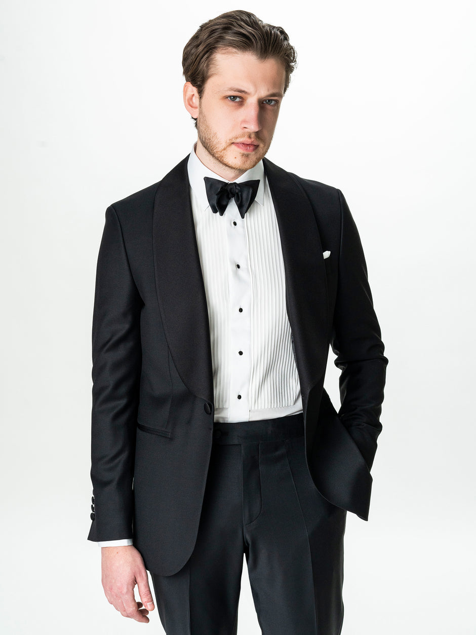 Camasa Alba Mire Barbati De Ceremonie Cu Plastron BMan0046 (9)