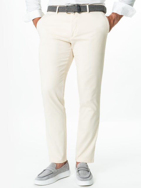 Pantaloni Casual Chinos Barbati Crem 100% Bumbac Natural BMan521