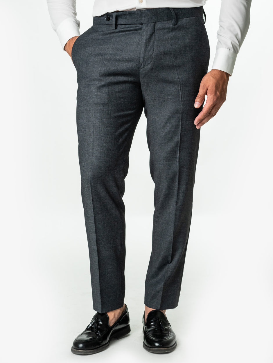 Pantaloni Barbati Eleganți Gri Imprimeu Birdseye Stofa Sarto BMan0007 (4)