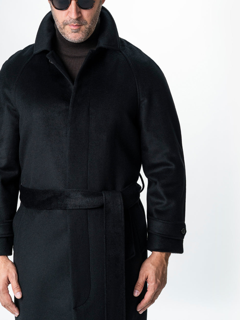 Palton Barbati Iarna Negru 100% Lana BMan0006 (3)