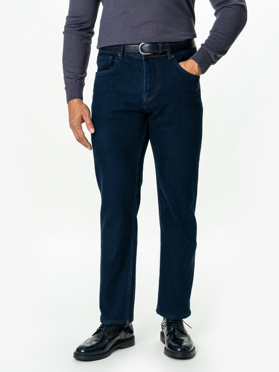 Blugi Barbati Bleumarin Denim T400 Relaxed Fit BMan0011 (8)