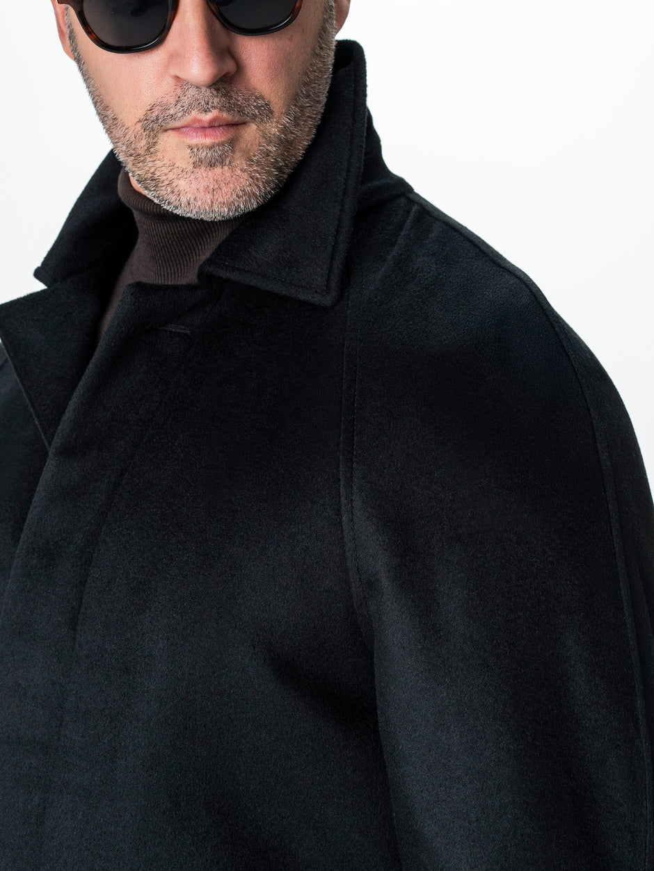 Palton Barbati Iarna Negru 100% Lana BMan0006 (6)