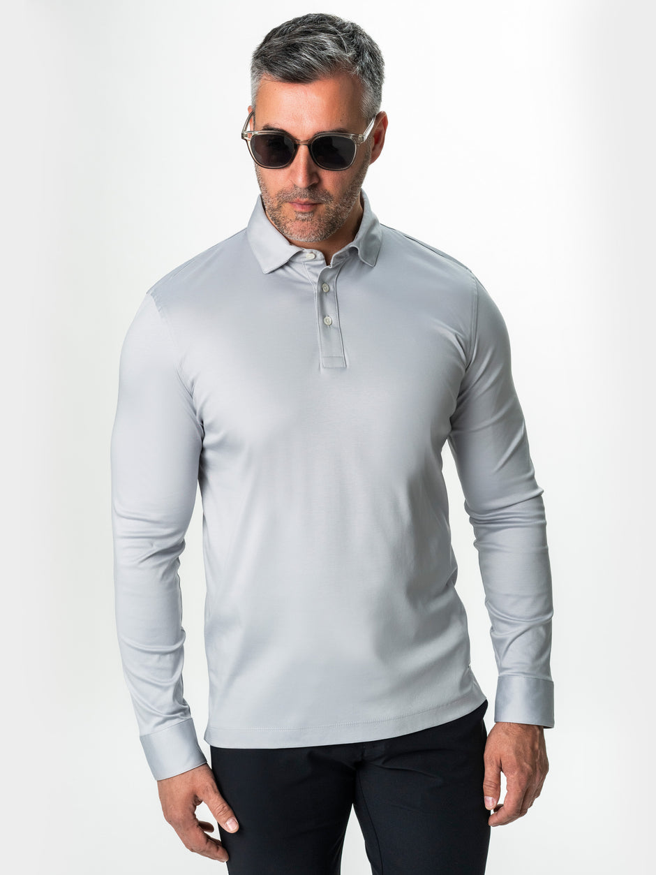 Camasa Premium Gri Guler Polo din 100% Bumbac Egiptean BMan869 (4)
