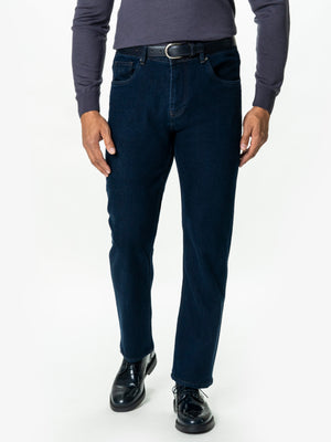 Blugi Barbati Bleumarin Denim T400 Relaxed Fit BMan0011