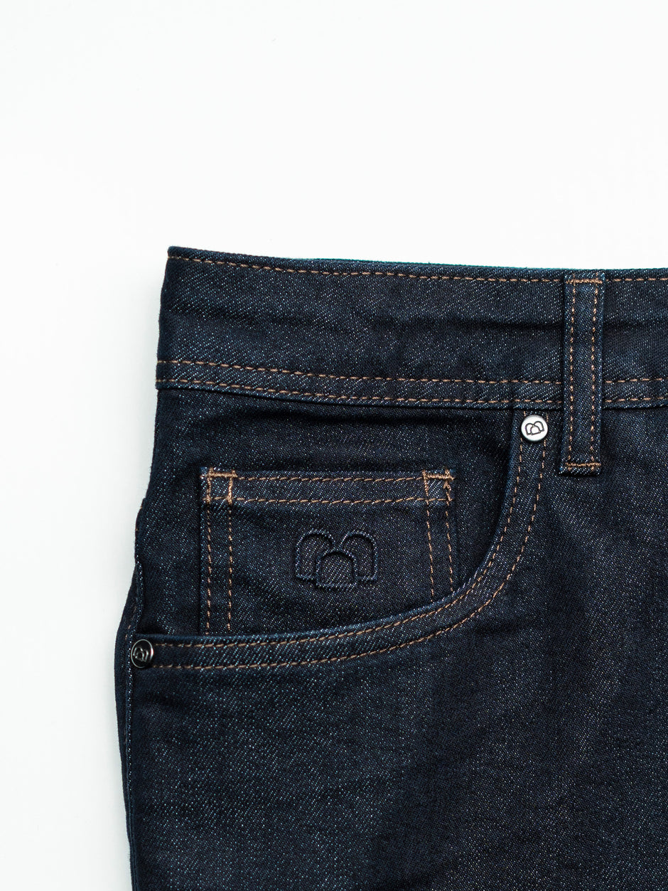 Blugi Barbati Albastru Inchis Comfort Fit Denim T400 BMan0003 (10)