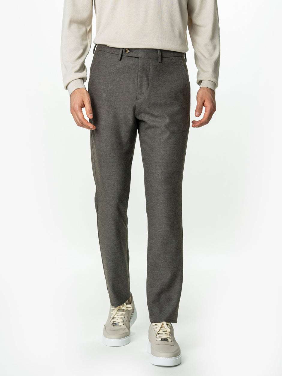 Pantaloni Bej Barbati Office Stretch Relax Fit BMan0001 (1)