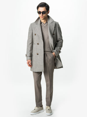 Pulover Polo Barbati Bej Din Bumbac Natural BMan0031