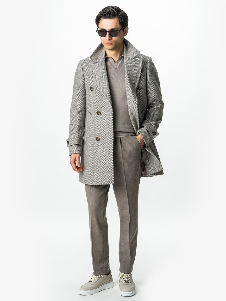 Pulover Polo Barbati Bej Din Bumbac Natural BMan0031 (2)