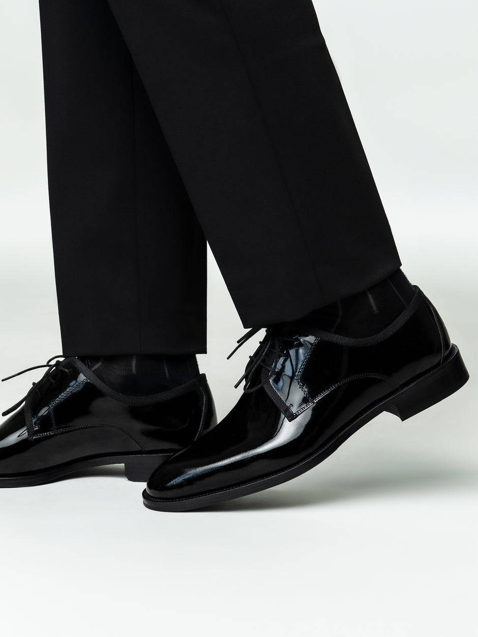 Pantofi Eleganti Barbati Negru Lucios Ceremonie Din Piele Naturala BMan0402 (1)