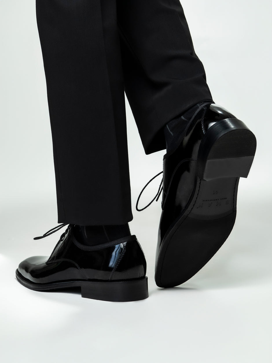 Pantofi Eleganti Barbati Negru Lucios Ceremonie Din Piele Naturala BMan0402 (6)