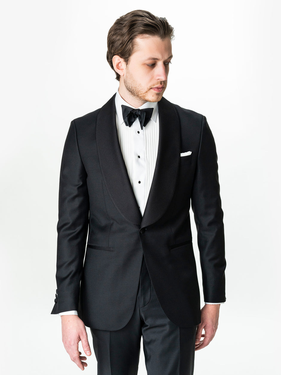 Tinuta Mire Smoking Barbati Negru Formal Ceremonie Stofa Santo BMan0400 (2)