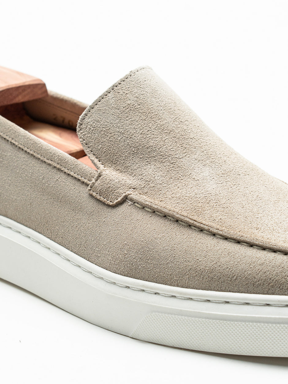 Mocasini Smart Casual Barbati Crem Din Piele Intoarsa BMan223 (4)