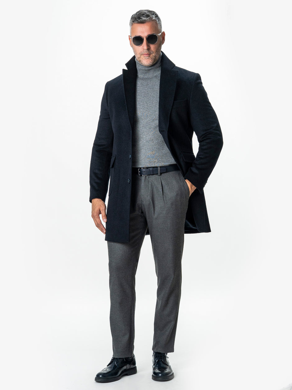 Pantaloni Barbati Casual Gri Din Lana BMan0101 (2)