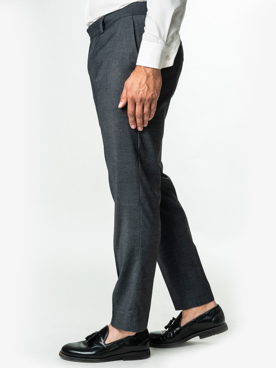 Pantaloni Barbati Eleganți Gri Imprimeu Birdseye Stofa Sarto BMan0007 (6)