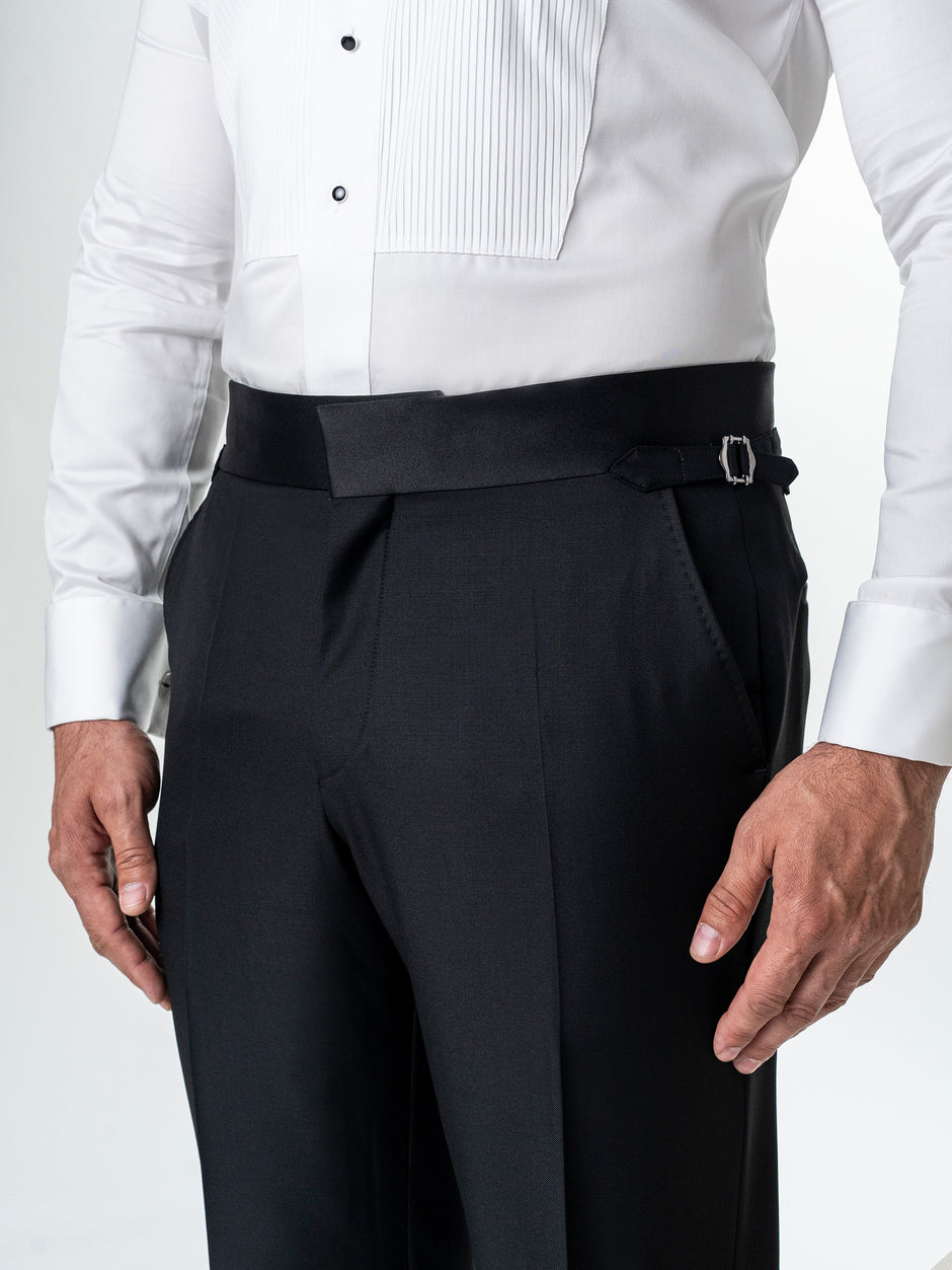 Costum Mire Barbati Smoking Negru Lana Sarto BMan0024 (8)