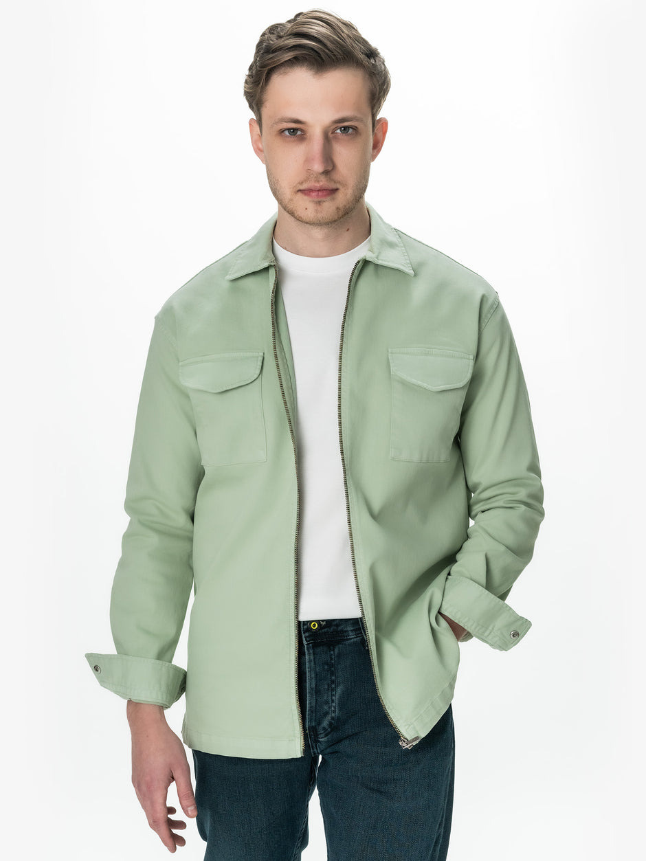 Jacheta Barbati Verde Lime De Primavara Camasa Overshirt 100% Bumbac BMan0041 (3)