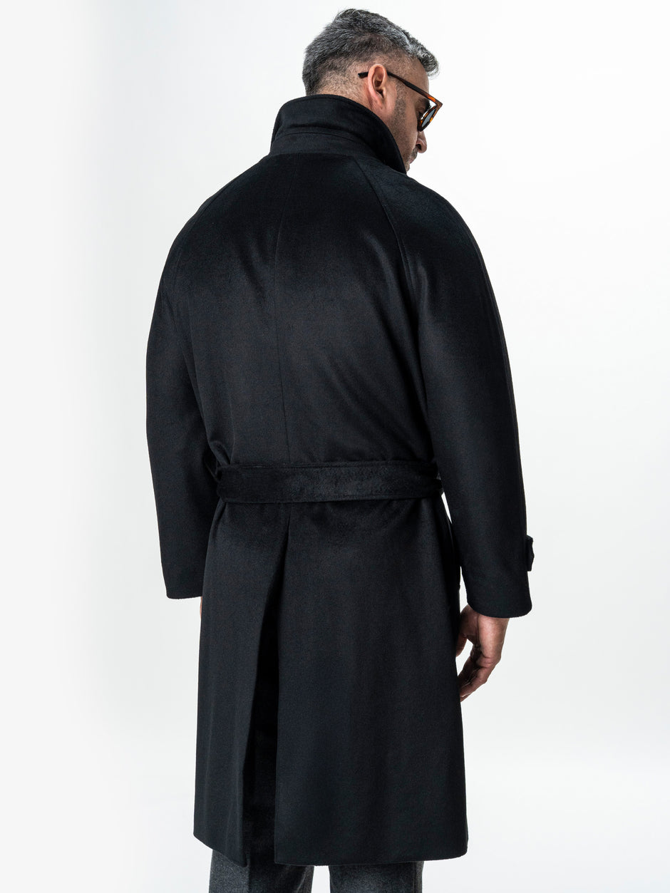 Palton Barbati Iarna Negru 100% Lana BMan0006 (8)