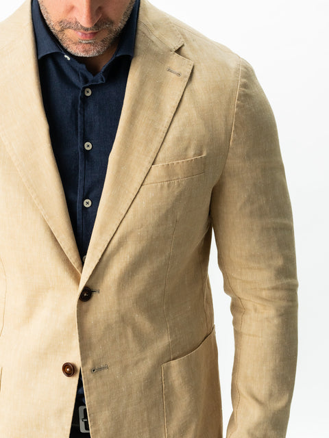 Sacou Barbati Office & Smart Casual Bej Din 100% In Natural Full Necaptusit BMan430 (7)