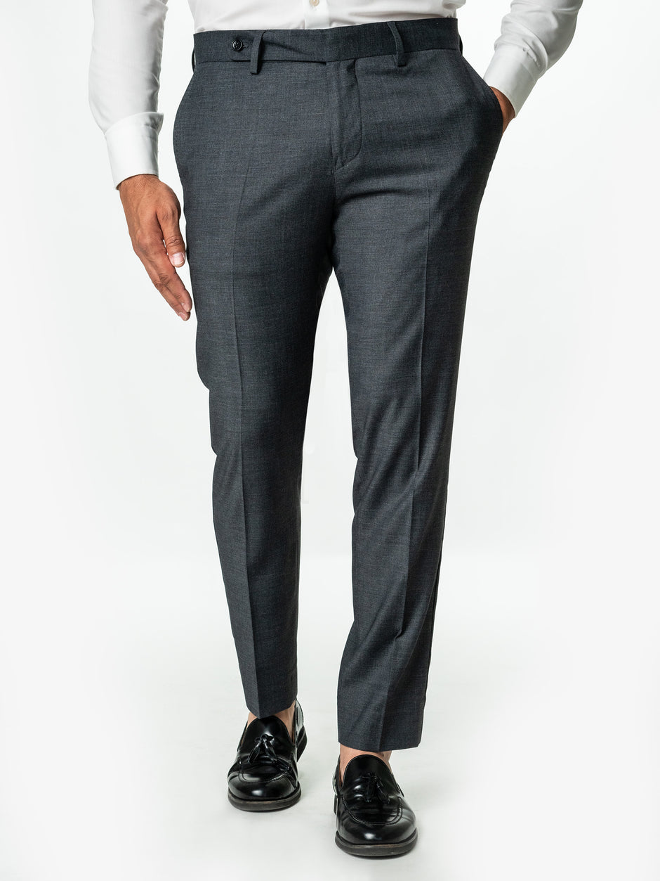 Pantaloni Barbati Eleganți Gri Imprimeu Birdseye Stofa Sarto BMan0007 (1)
