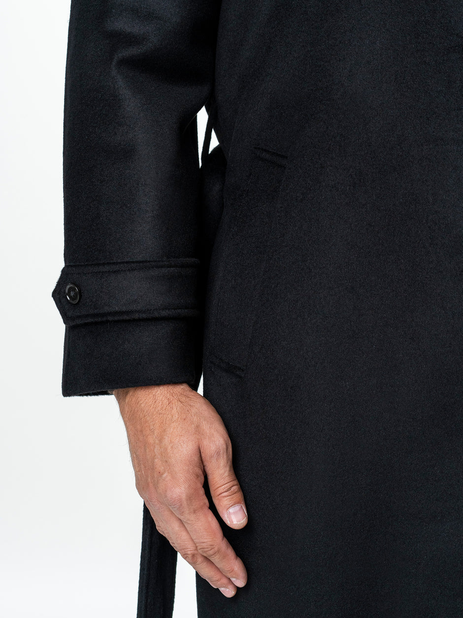 Palton Barbati Iarna Negru 100% Lana BMan0006 (9)