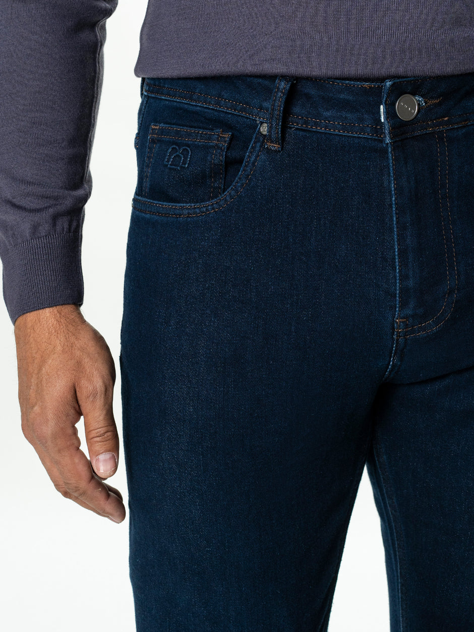 Blugi Barbati Bleumarin Denim T400 Relaxed Fit BMan0011 (7)