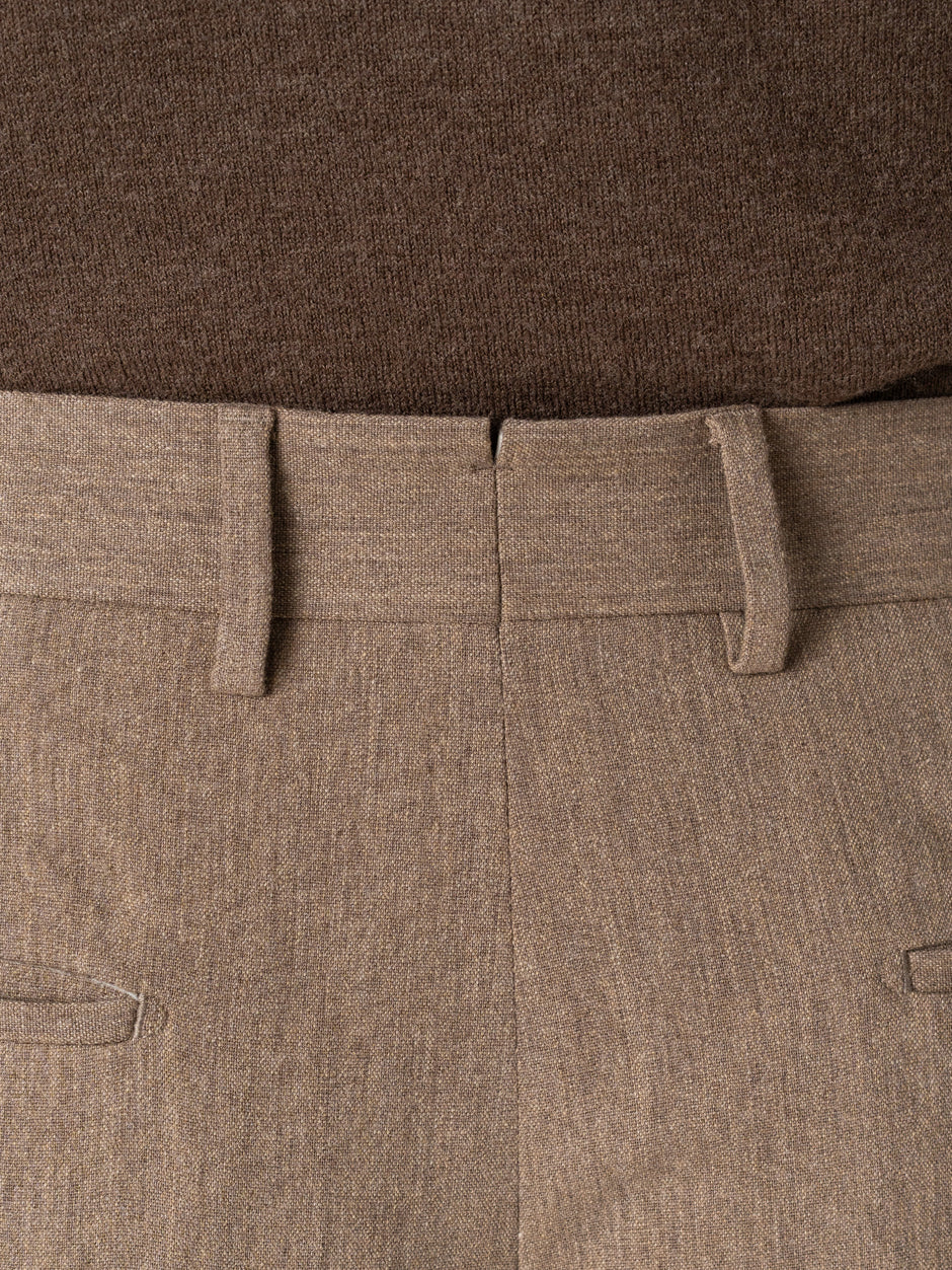 Pantaloni Eleganti Barbati Bej din Lana BMan0111 (5)