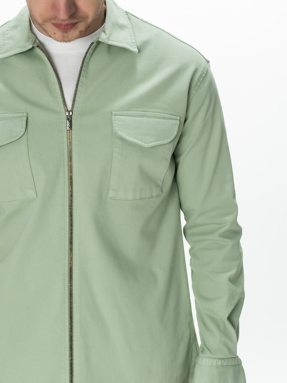Jacheta Barbati Verde Lime  Camasa Overshirt 100% Bumbac BMan0041 (6)