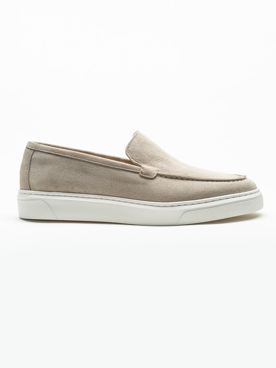 Mocasini Smart Casual Barbati Crem Din Piele Intoarsa BMan223 (7)