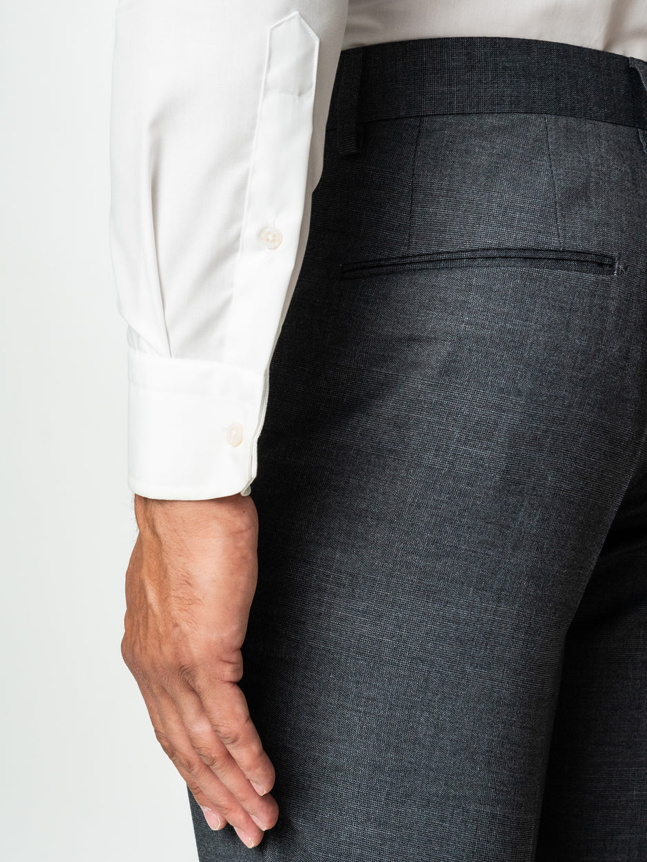Pantaloni Barbati Eleganți Gri Imprimeu Birdseye Stofa Sarto BMan0007 (5)