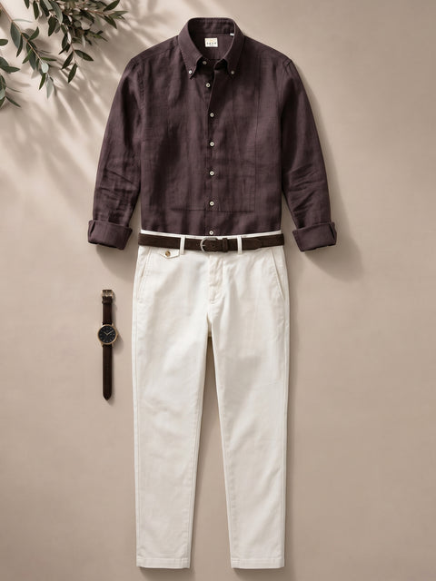 Tinuta Barbati Casual de Vara Nocciola Bman1157