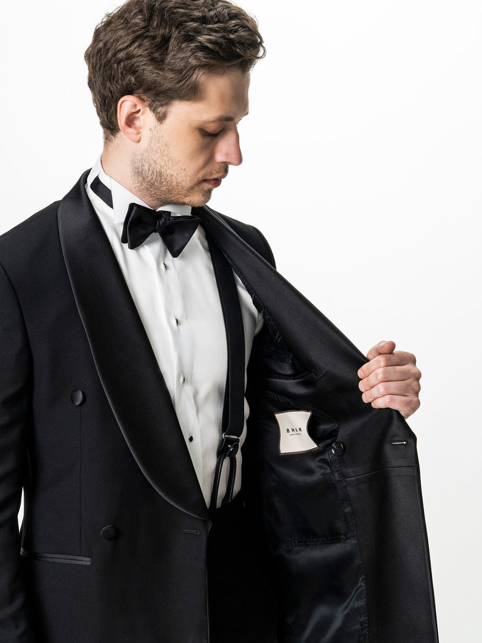 Costum Barbati Negru de Ceremonie 100% Lana Cerruti Super130's BMan382 (13)