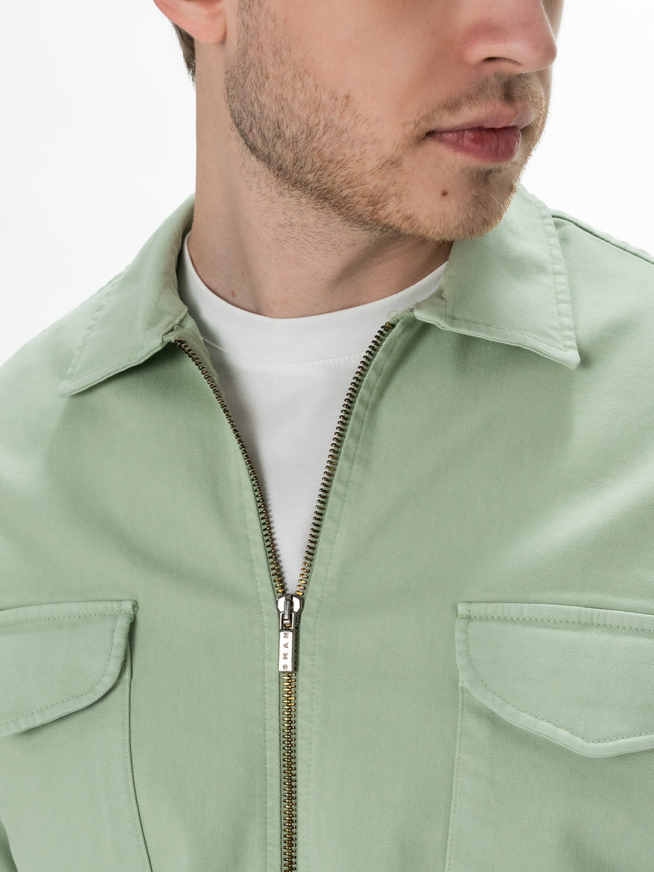 Jacheta Barbati Verde Lime De Primavara Camasa Overshirt 100% Bumbac BMan0041 (2)