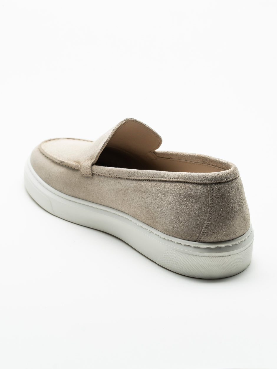 Mocasini Smart Casual Barbati Crem Din Piele Intoarsa BMan223 (9)