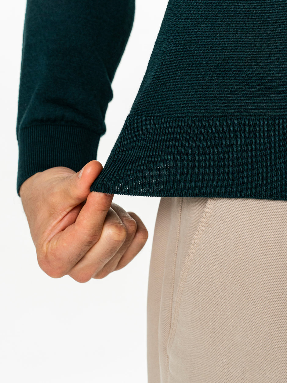 Pulover Polo Barbati Verde din 100% Lana Cashwool BMan0053 (8)