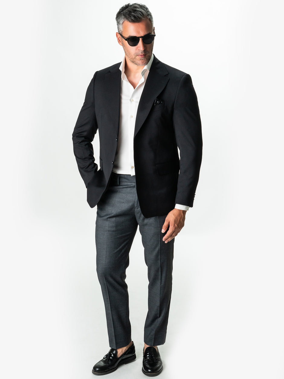 Pantaloni Barbati Eleganți Gri Imprimeu Birdseye Stofa Sarto BMan0007 (3)