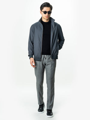 Pulover Casual Guler Rotund  Negru Barbati 100% Bumbac BMan0008