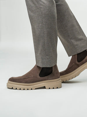 Ghete Barbati Maro Din Piele Intoarsa Cu Talpa Din Spuma BMan149