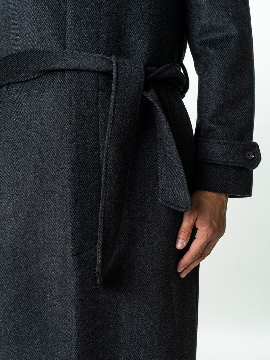Palton Barbati Iarna Negru 100% Lana Twill BMan0006 (5)