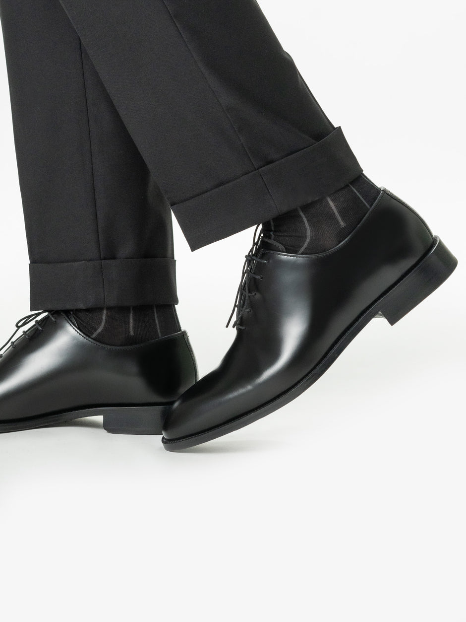 Pantofi Eleganti Barbati Negru Semilucios Oxford 100% Piele Naturala BMan0334 (3)
