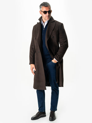 Pulover Cu Fermoar Lung Barbati Bleumarin Guler Tunica Lana Merinos BMan0018