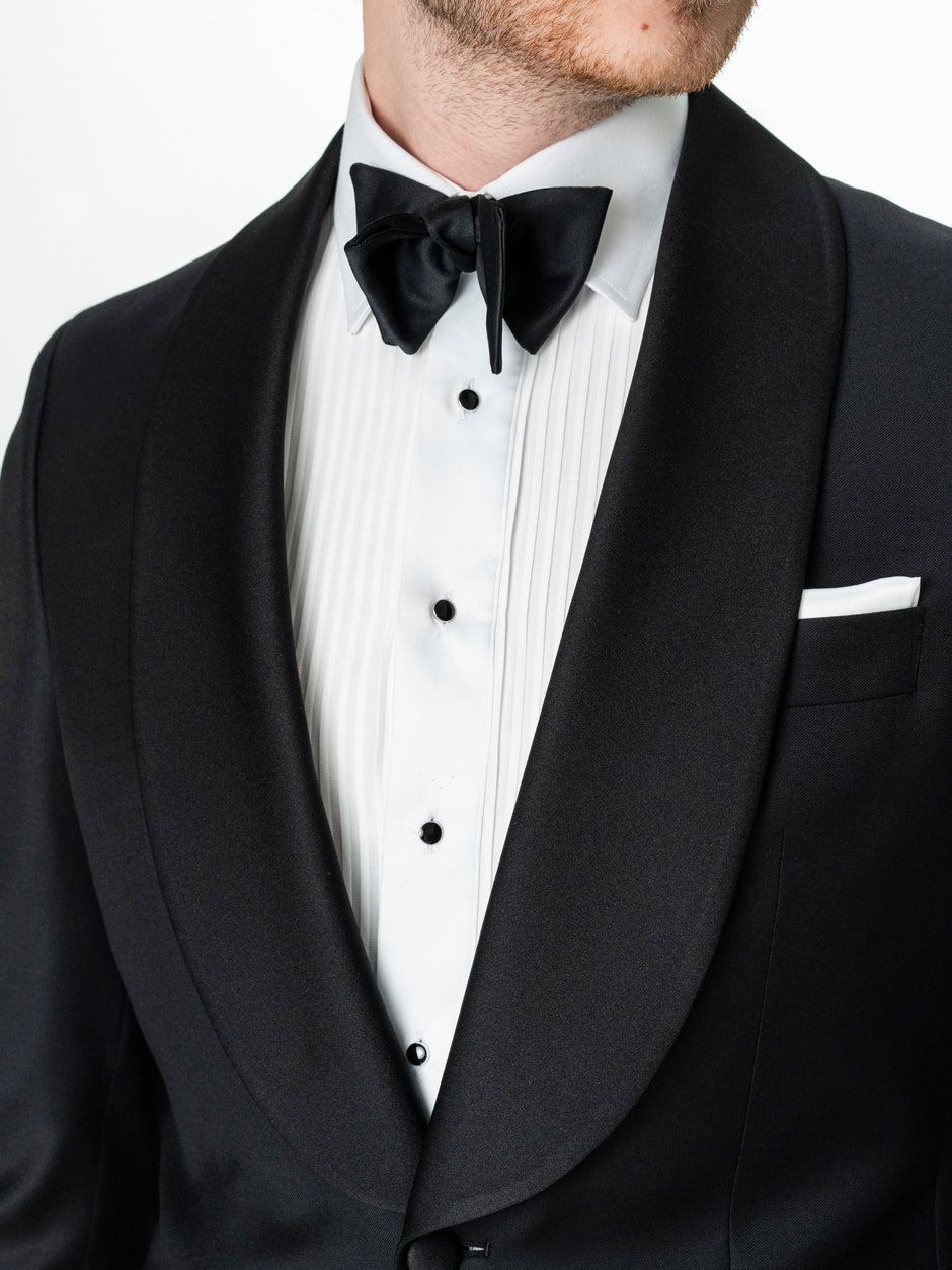 Tinuta Mire Smoking Barbati Negru Formal Ceremonie Stofa Santo BMan0400 (3)