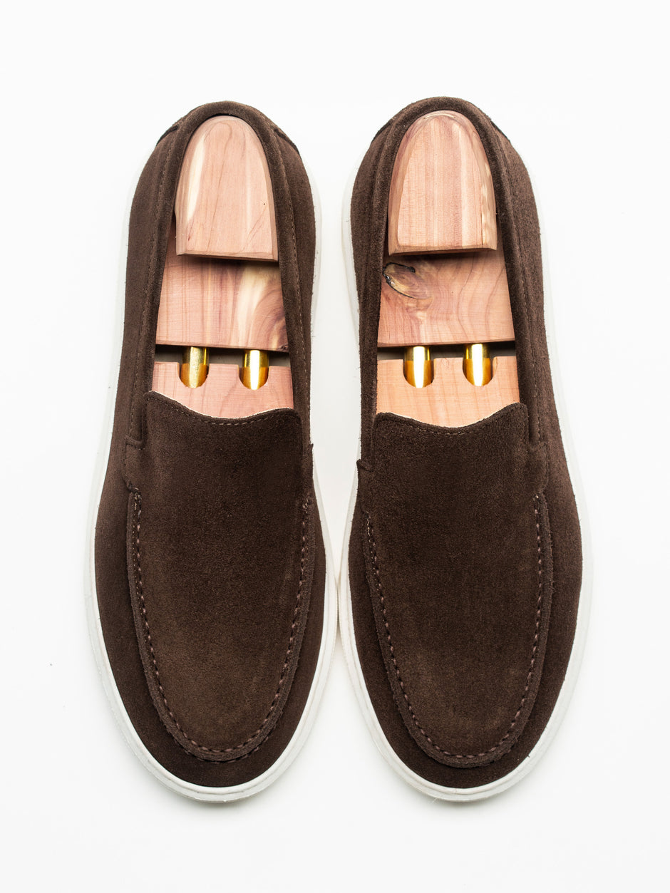 Mocasini Smart Casual Barbati Cafenii Din Piele Intoarsa BMan223 (4)