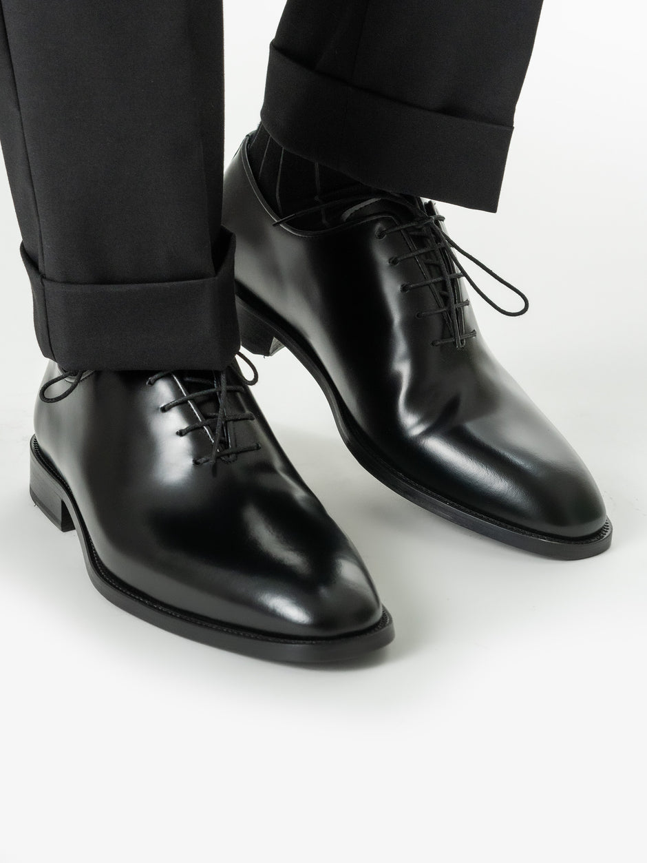 Pantofi Barbati Eleganti Oxford Negru Semilucios 100% Piele Naturala BMan0334 (6)