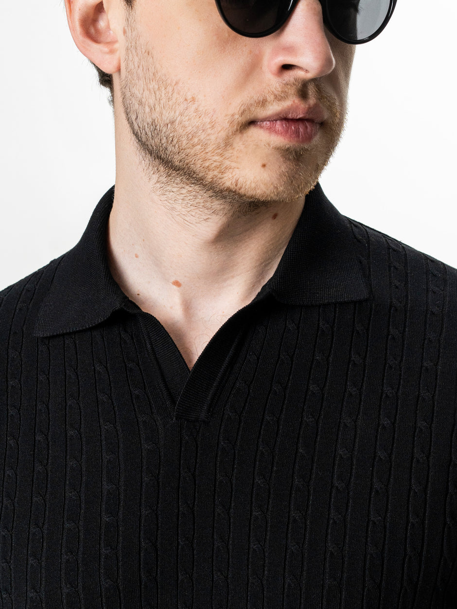 Tricou Barbati Polo Deschis Negru BMan0106 (4)