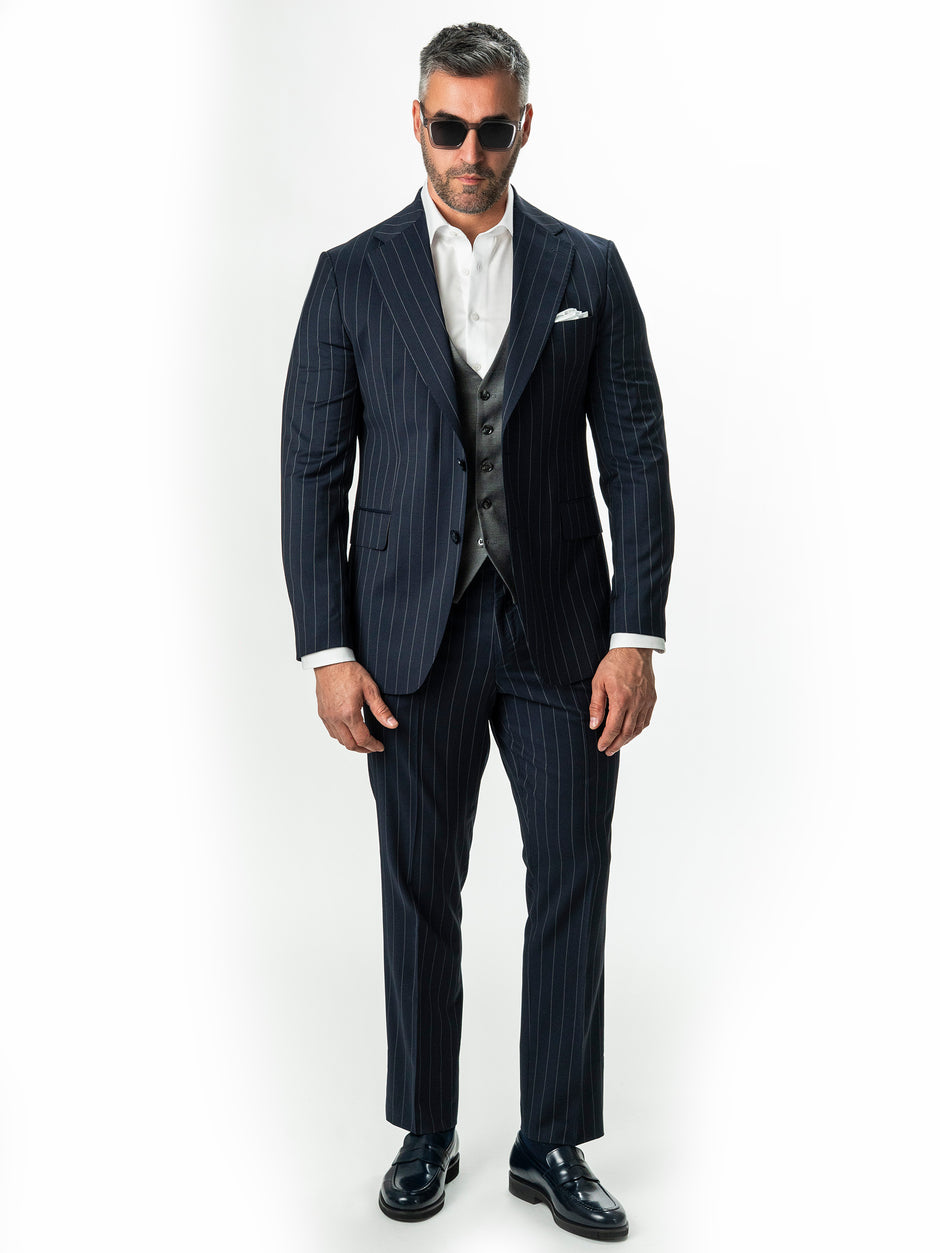 Costum Barbati Bleumarin Dungi Lana Vitale Barberis Super 110'S BMan0014 (1)