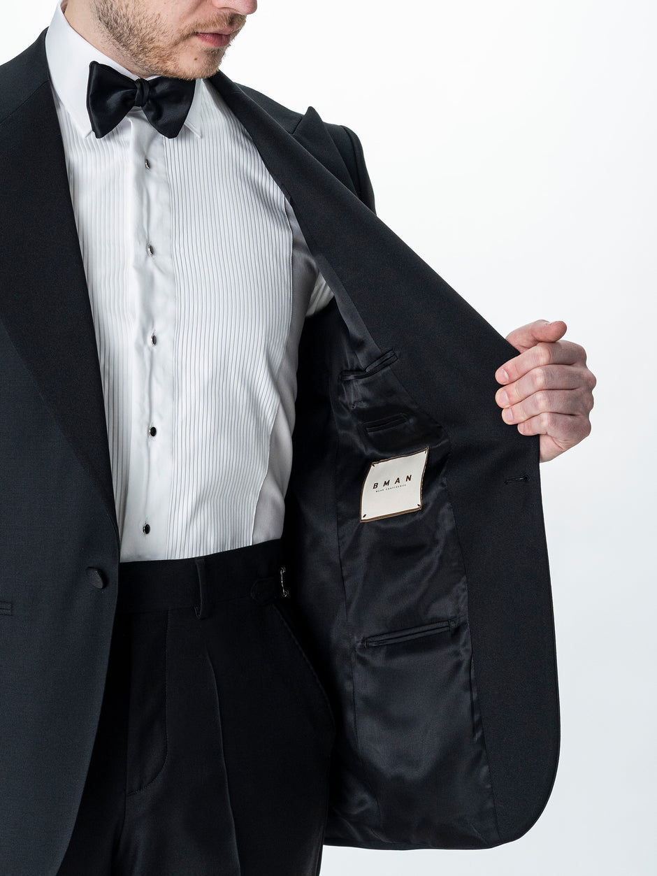 Costum Ceremonie Barbati Smoking Negru Lana Vitale Barberis BMan341 (5)